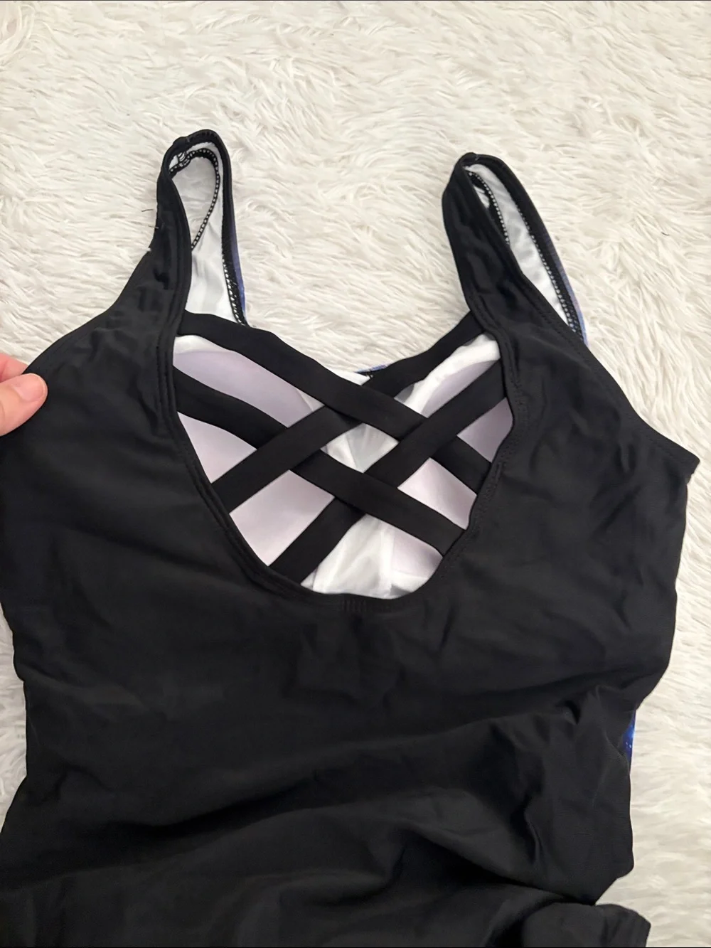 NEW Galaxy Print Criss Cross Back One Piece Swimsuit From Amazon Size M